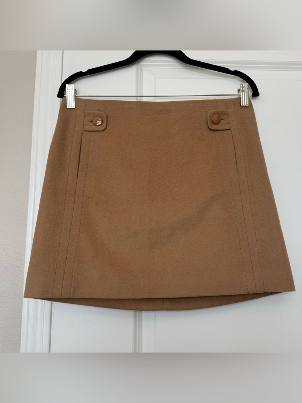 J.Crew Camel Wool-Cashmere Blend Mini Skirt Old Money Quiet Luxury size 4